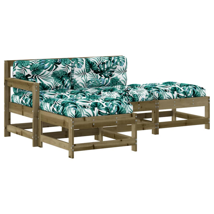 Set Divani da Giardino 4pz con Cuscini Legno Impregnato di Pino 3186024