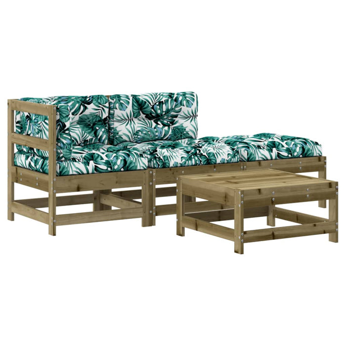 Set Divani da Giardino 4pz con Cuscini Legno Impregnato di Pino 3186031