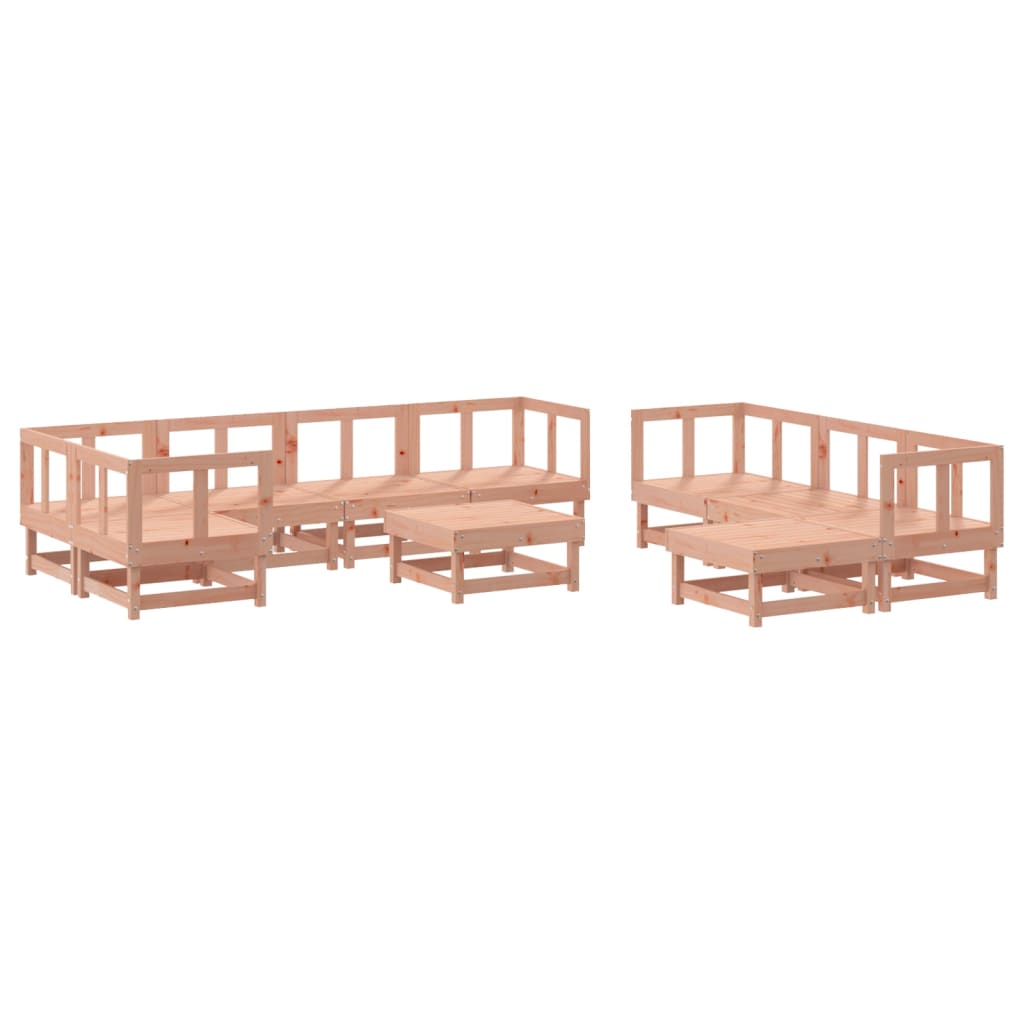 Set Divani Giardino 10pz con Cuscini Legno Massello di Douglas