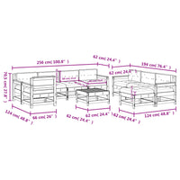 Set Divani Giardino 10pz con Cuscini Legno Massello di Douglas 3186086