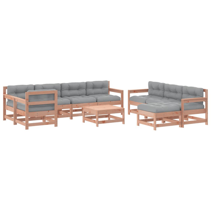 Set Divani Giardino 10pz con Cuscini Legno Massello di Douglas 3186093