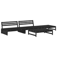 Set Divani da Giardino 4 pz con Cuscini in Legno Massello Nero 3186113