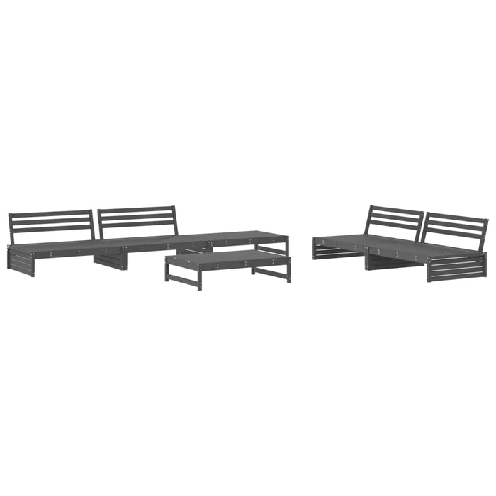 Set Divani da Giardino 6pz con Cuscini in Legno Massello Grigiocod mxl 100518