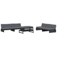 Set Divani da Giardino 6 pz con Cuscini in Legno Massello Nerocod mxl 101411