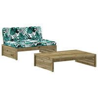Set Divani da Giardino 2pz con Cuscini Legno Impregnato di Pino 3186136