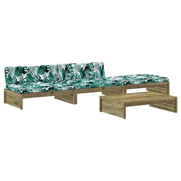 Set Divani da Giardino 4pz con Cuscini Legno Impregnato di Pino 3186143