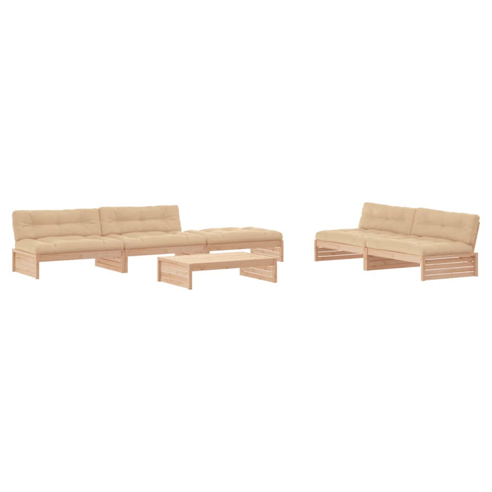 Set Divani da Giardino 6 pz con Cuscini in Legno Massellocod mxl 77794