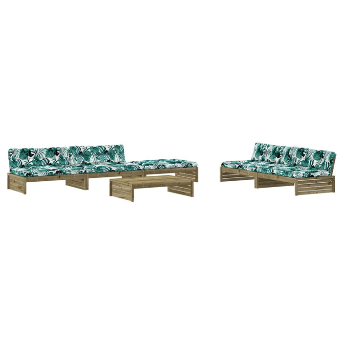 Set Divani da Giardino 6pz con Cuscini Legno Impregnato di Pino 3186157