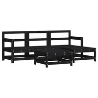 Set Salotto da Giardino 5 pz Nero in Legno Massello di Pino 3186183