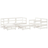 Set Salotto da Giardino 7 pz Bianco in Legno Massello di Pinocod mxl 69975