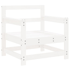 Set Salotto da Giardino 7 pz Bianco in Legno Massello di Pino