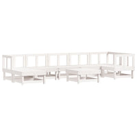 Set Salotto da Giardino 8 pz in Legno Massello di Pino Bianco