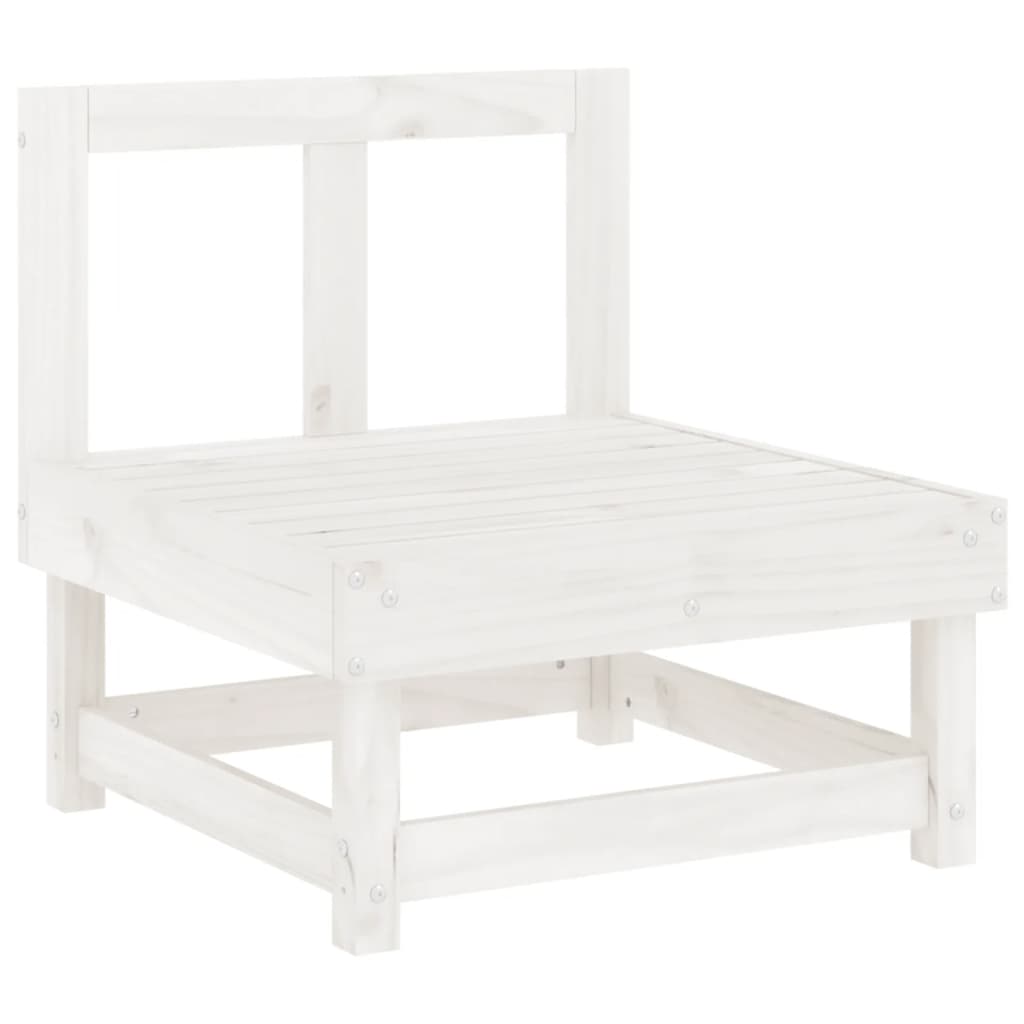 Set Salotto da Giardino 8 pz in Legno Massello di Pino Bianco