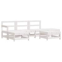 Set Salotto da Giardino 6 pz Bianco in Legno Massello di Pino 3186320
