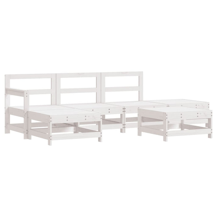 Set Salotto da Giardino 6 pz Bianco in Legno Massello di Pino 3186320