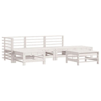 Set Salotto da Giardino 6 pz Bianco in Legno Massello di Pino 3186334