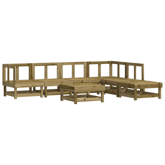 Set Salotto da Giardino 7 pz in Legno Impregnato di Pino 3186409