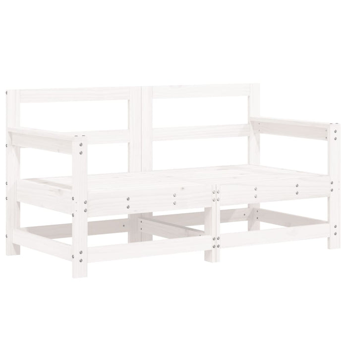 Set Salotto da Giardino 7 pz Bianco in Legno Massello di Pino