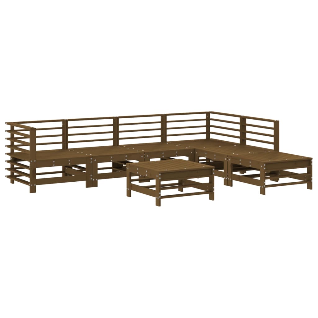 Set Salotto da Giardino 7 pz ambra in Legno Massello di Pino 3186441