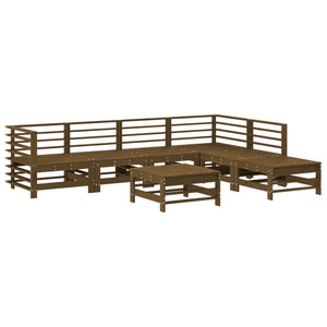 Set Salotto da Giardino 7 pz ambra in Legno Massello di Pino 3186441