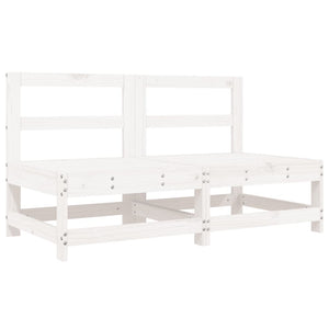 Set Salotto da Giardino 8 pz in Legno Massello di Pino Bianco