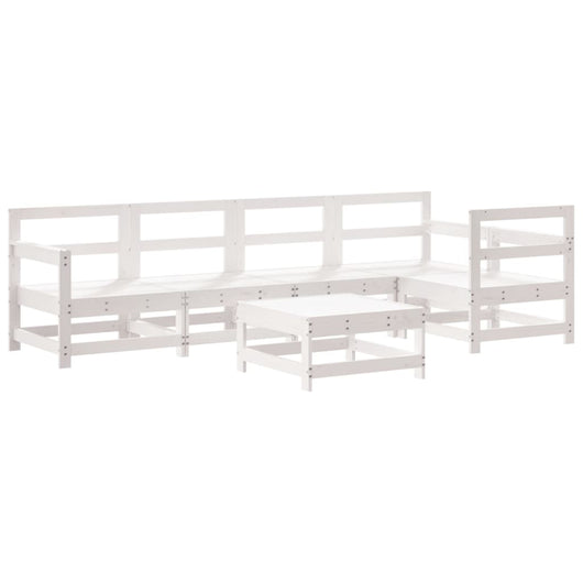 Set Salotto da Giardino 6 pz Bianco in Legno Massello di Pino 3186460