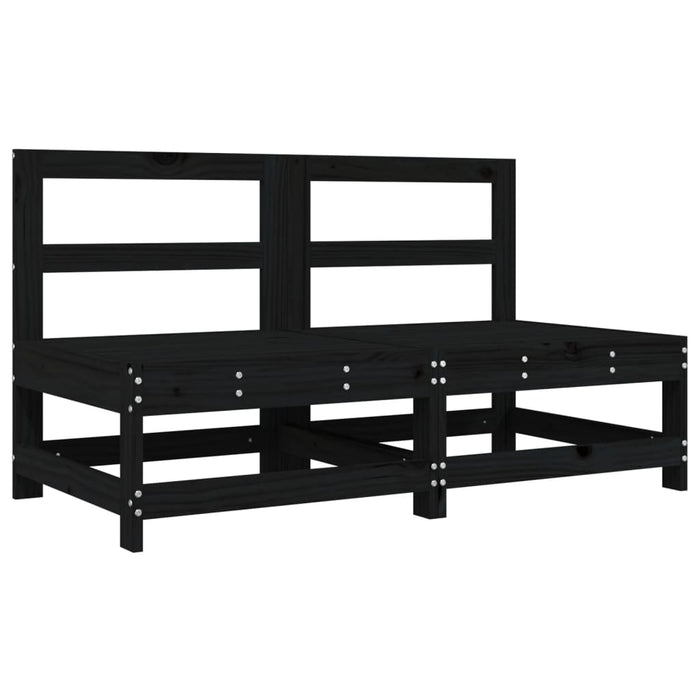 Set Salotto da Giardino 6 pz Nero in Legno Massello di Pino 3186463