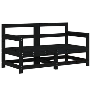 Set Salotto da Giardino 6 pz Nero in Legno Massello di Pino 3186463