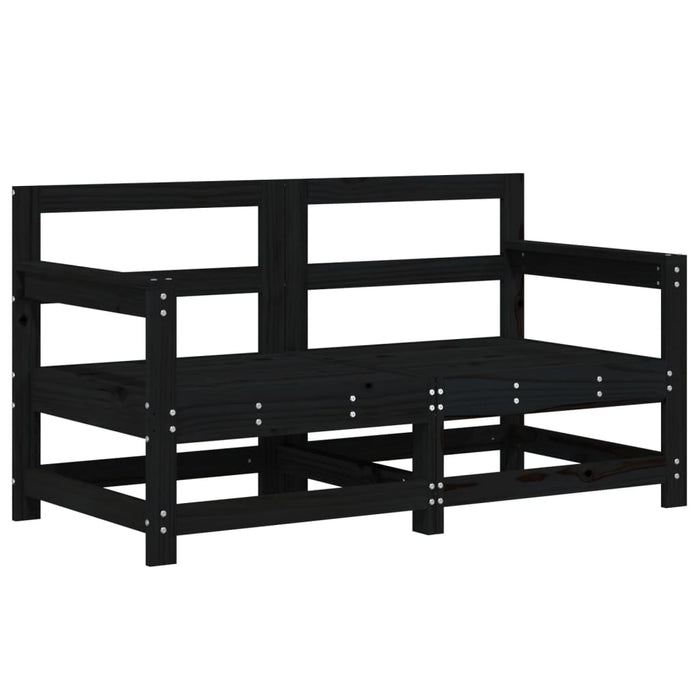 Set Salotto da Giardino 6 pz Nero in Legno Massello di Pino 3186463