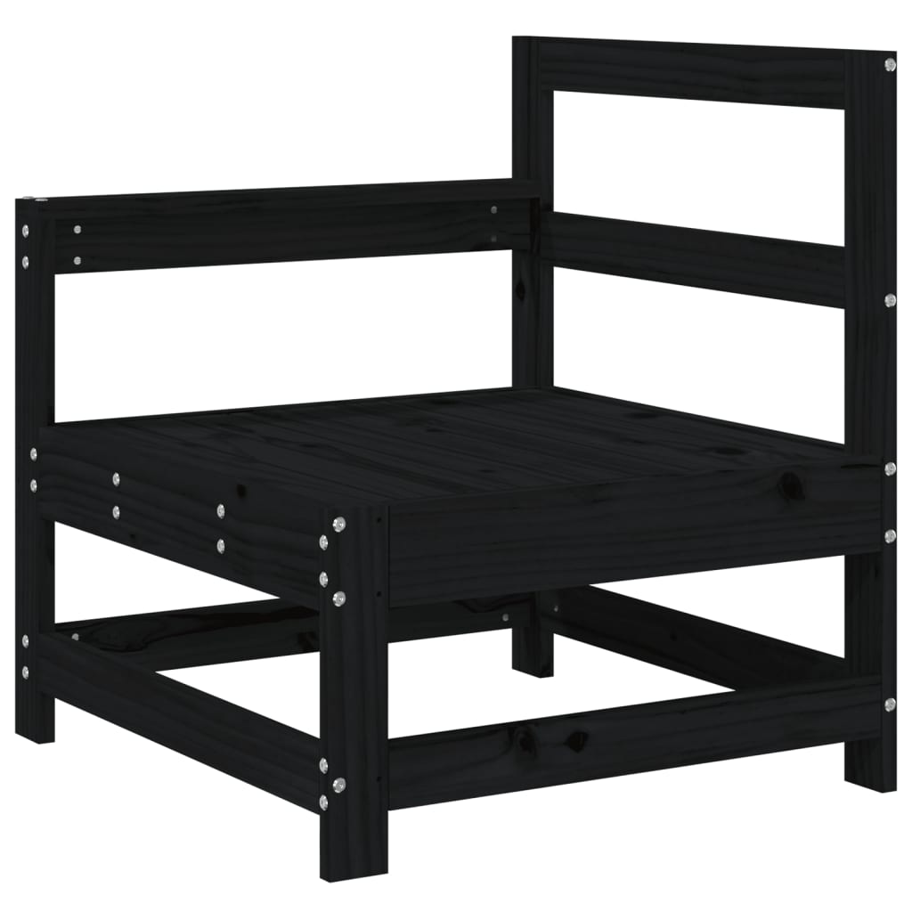 Set Salotto da Giardino 6 pz Nero in Legno Massello di Pino 3186463