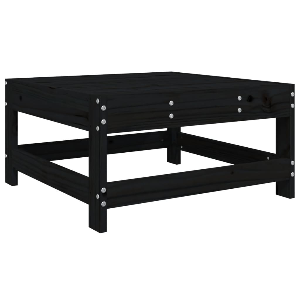 Set Salotto da Giardino 6 pz Nero in Legno Massello di Pino 3186463