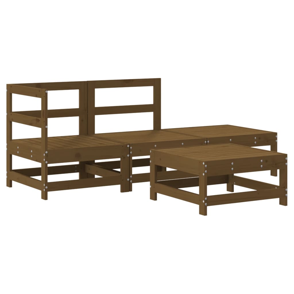 Set Salotto da Giardino 4 pz ambra in Legno Massello di Pino 3186497