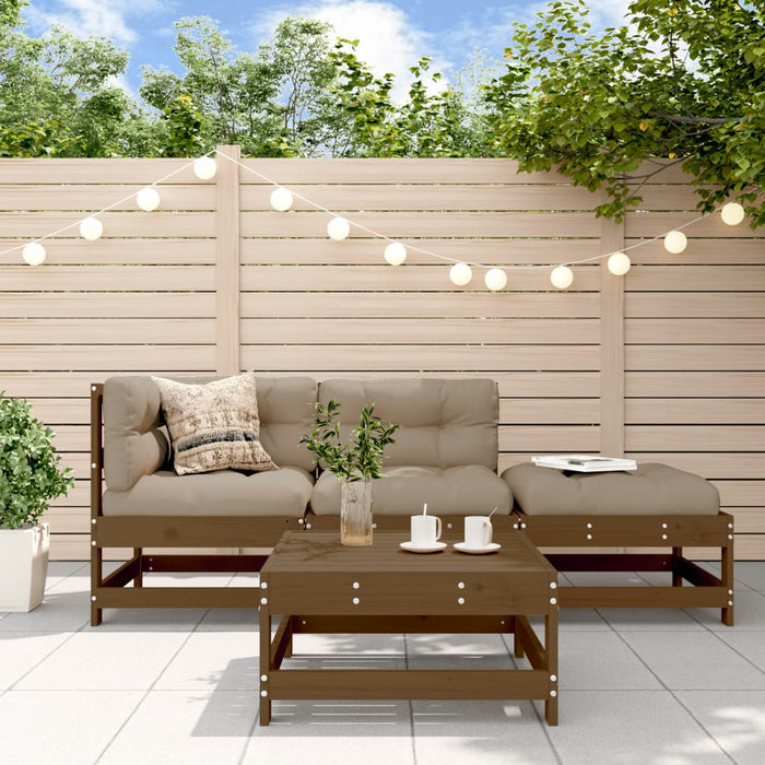 Set Salotto da Giardino 4 pz ambra in Legno Massello di Pino 3186497