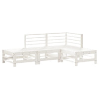 Set Salotto da Giardino 4 pz Bianco in Legno Massello di Pino 3186502