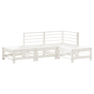 Set Salotto da Giardino 4 pz Bianco in Legno Massello di Pino 3186502
