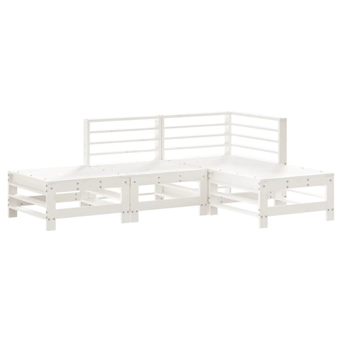 Set Salotto da Giardino 4 pz Bianco in Legno Massello di Pino 3186502