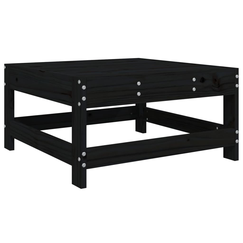 Set Salotto da Giardino 5 pz Nero in Legno Massello di Pino 3186526