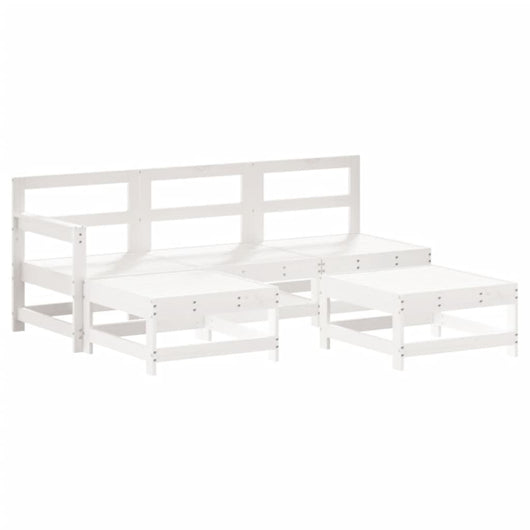 Set Salotto da Giardino 5 pz Bianco in Legno Massello di Pino 3186530