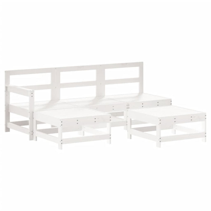 Set Salotto da Giardino 5 pz Bianco in Legno Massello di Pino 3186530