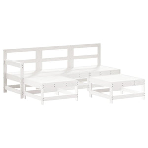 Set Salotto da Giardino 5 pz Bianco in Legno Massello di Pinocod mxl 94010