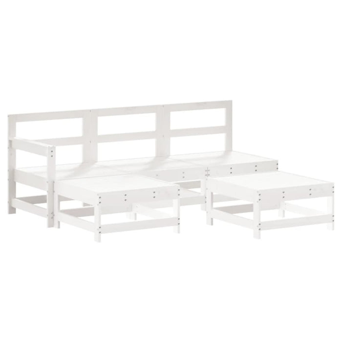 Set Salotto da Giardino 5 pz Bianco in Legno Massello di Pinocod mxl 94010