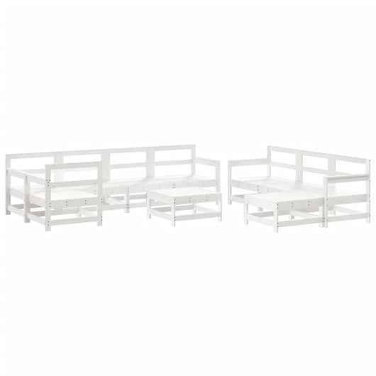 Set Salotto da Giardino 10 pz Bianco in Legno Massello di Pinocod mxl 70240