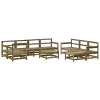 Set Salotto da Giardino 10 pz in Legno Impregnato di Pino 3186577