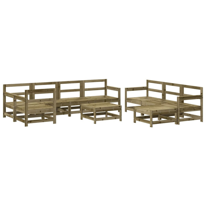 Set Salotto da Giardino 10 pz in Legno Impregnato di Pino 3186577