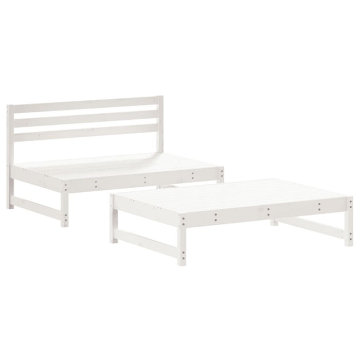 Set Salotto da Giardino 2 pz Bianco in Legno Massello di Pino 3186586