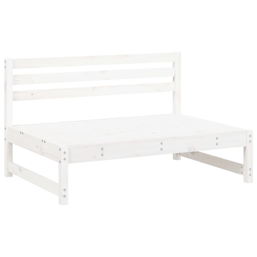 Set Salotto da Giardino 2 pz Bianco in Legno Massello di Pino 3186586