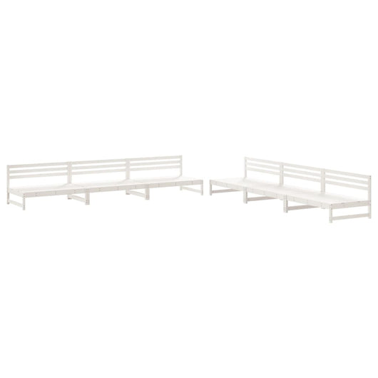 Set Salotto da Giardino 6 pz Bianco in Legno Massello di Pino 3186607