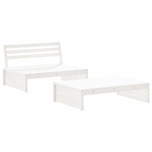 Set Salotto da Giardino 2 pz Bianco in Legno Massello di Pino 3186621