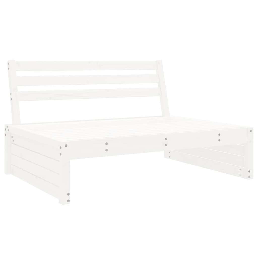 Set Salotto da Giardino 2 pz Bianco in Legno Massello di Pino 3186621