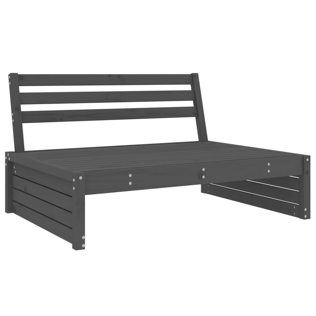 Set Salotto da Giardino 2 pz Grigio in Legno Massello di Pino 3186622